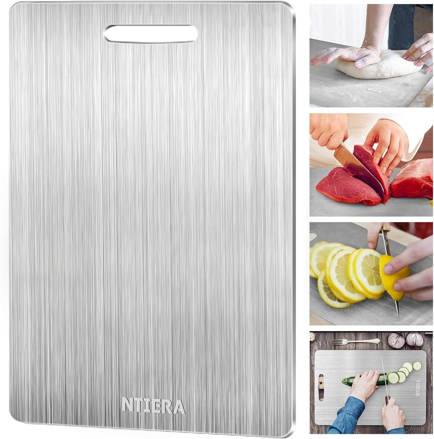 New Titanium Cutting Board-Stainless Steel Cutting Boards for Kitchen,Double-Sid