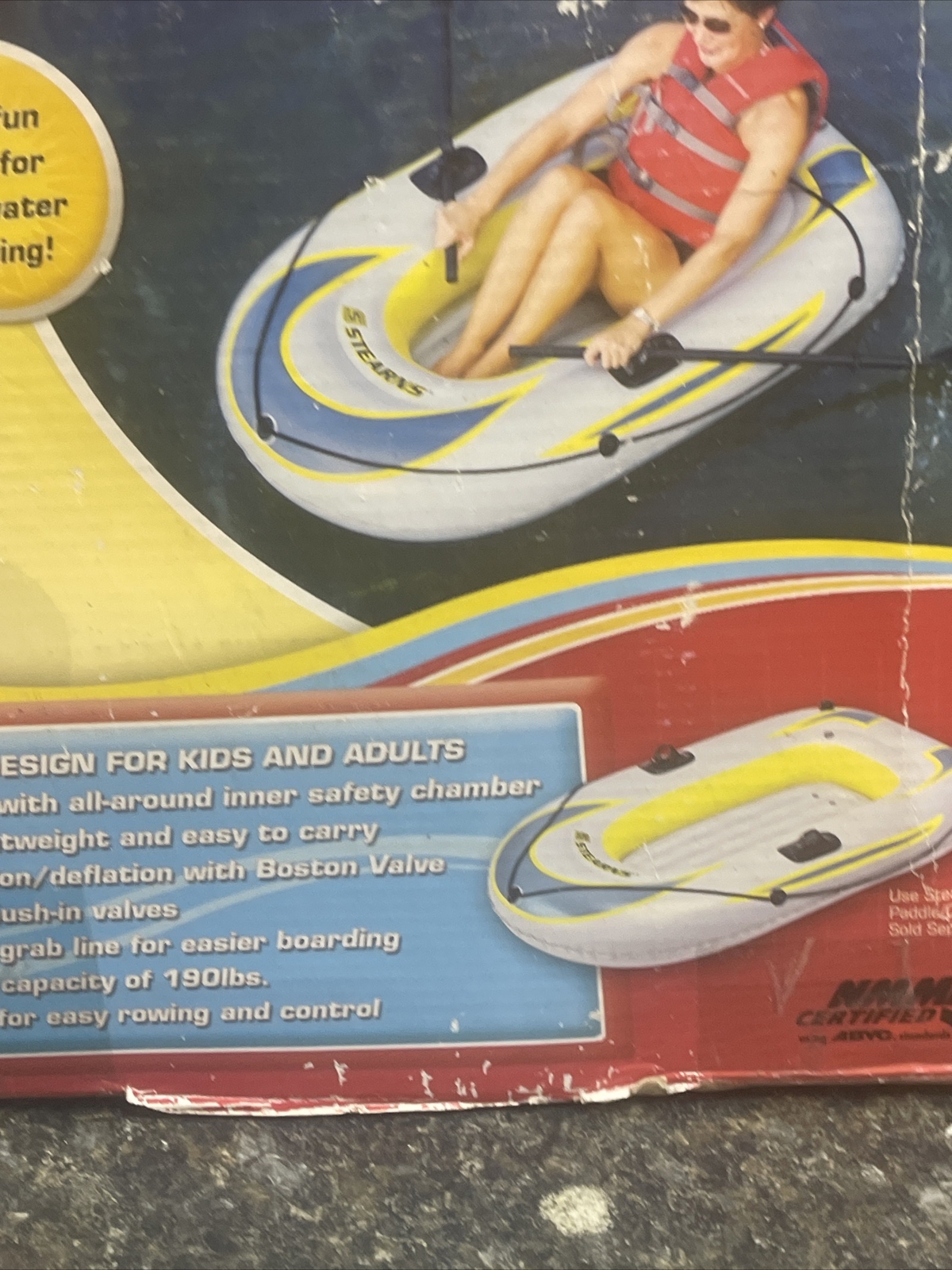 Stearns Inflatable One Person Boat Lightweight Design New Fast Shipping