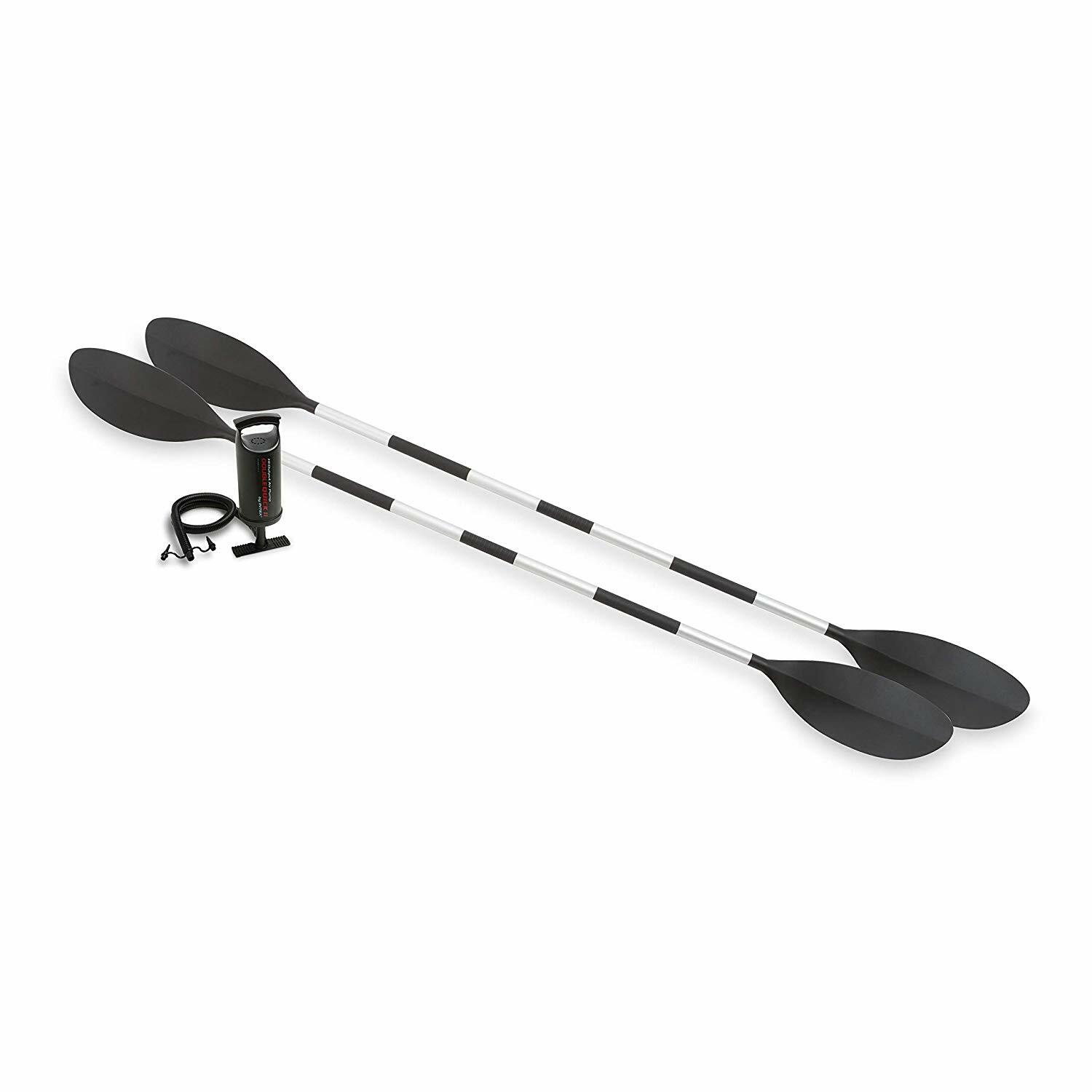 Intex Kayak Explorer 2-Person Inflatable K2 W/Aluminum Oars & Air Pump Kayak Set
