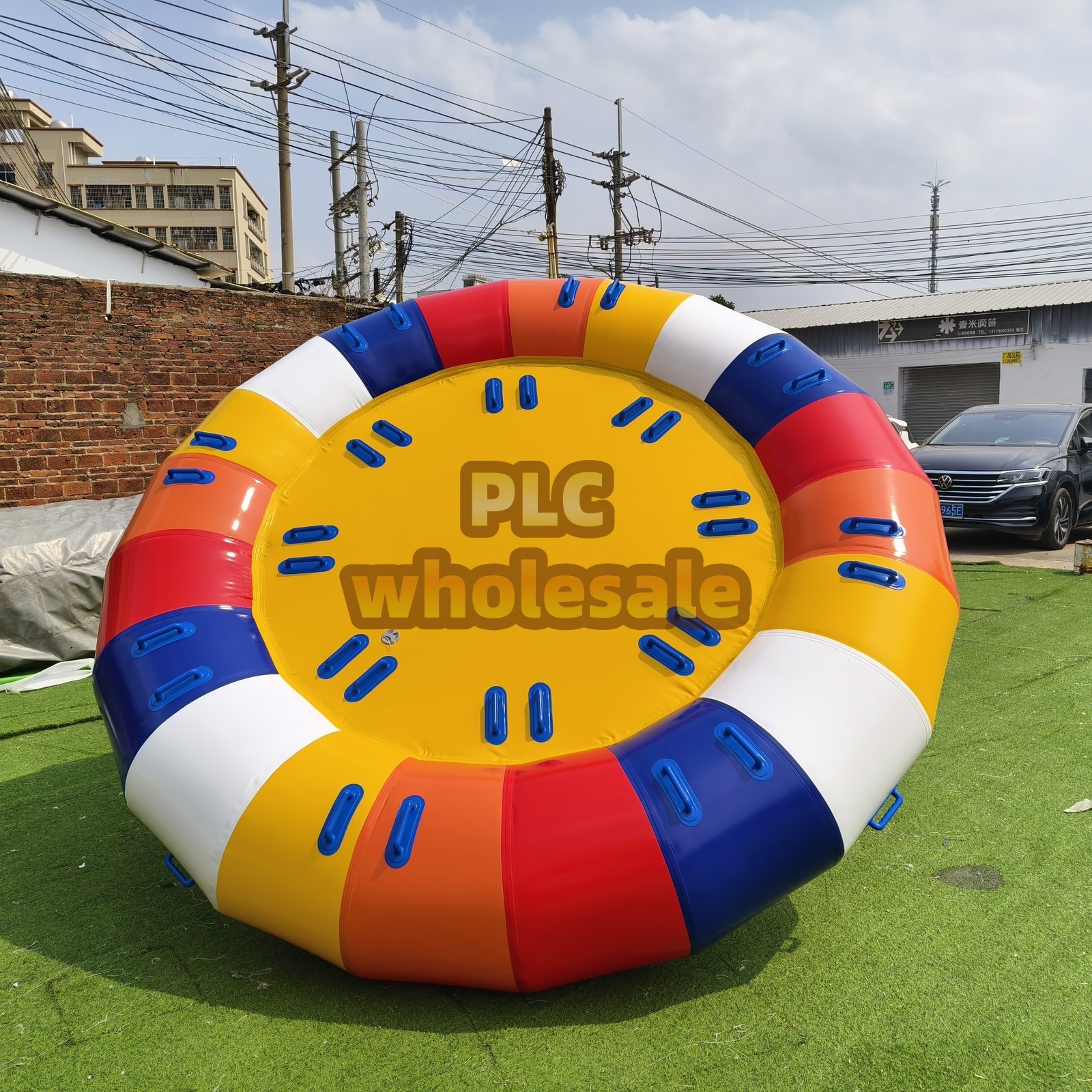 1PC HOT 10ft Inflatable Spinning UFO Disco Boat Towable Tube for Water Games