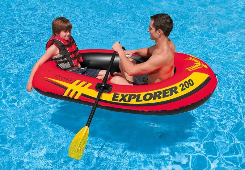 Intex Explorer 200 Inflatable 2 Person Raft Set with 2 Oars & Pump (Open Box)