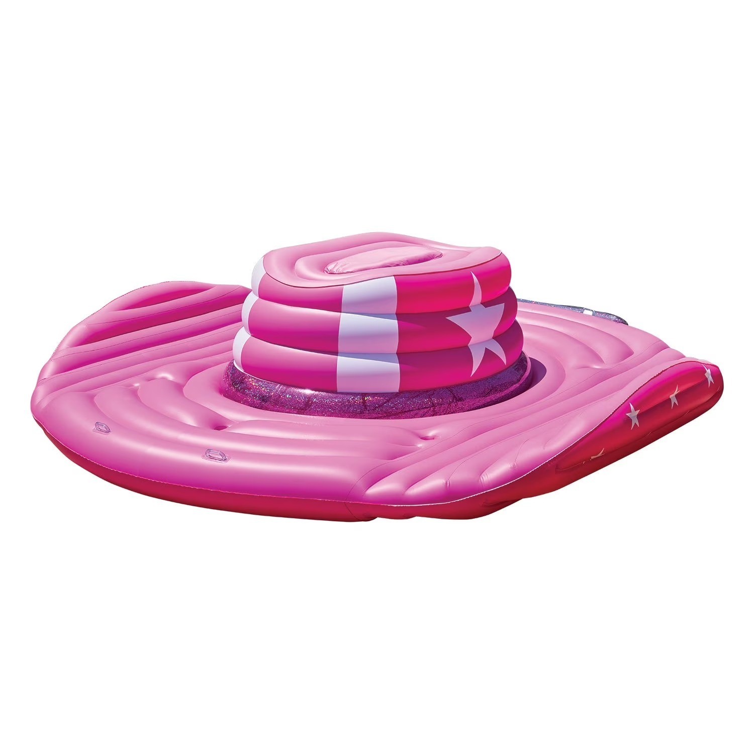 Oversized Inflatable Cowboy Hat Pool Float Lake Party Island 6 Person Pink