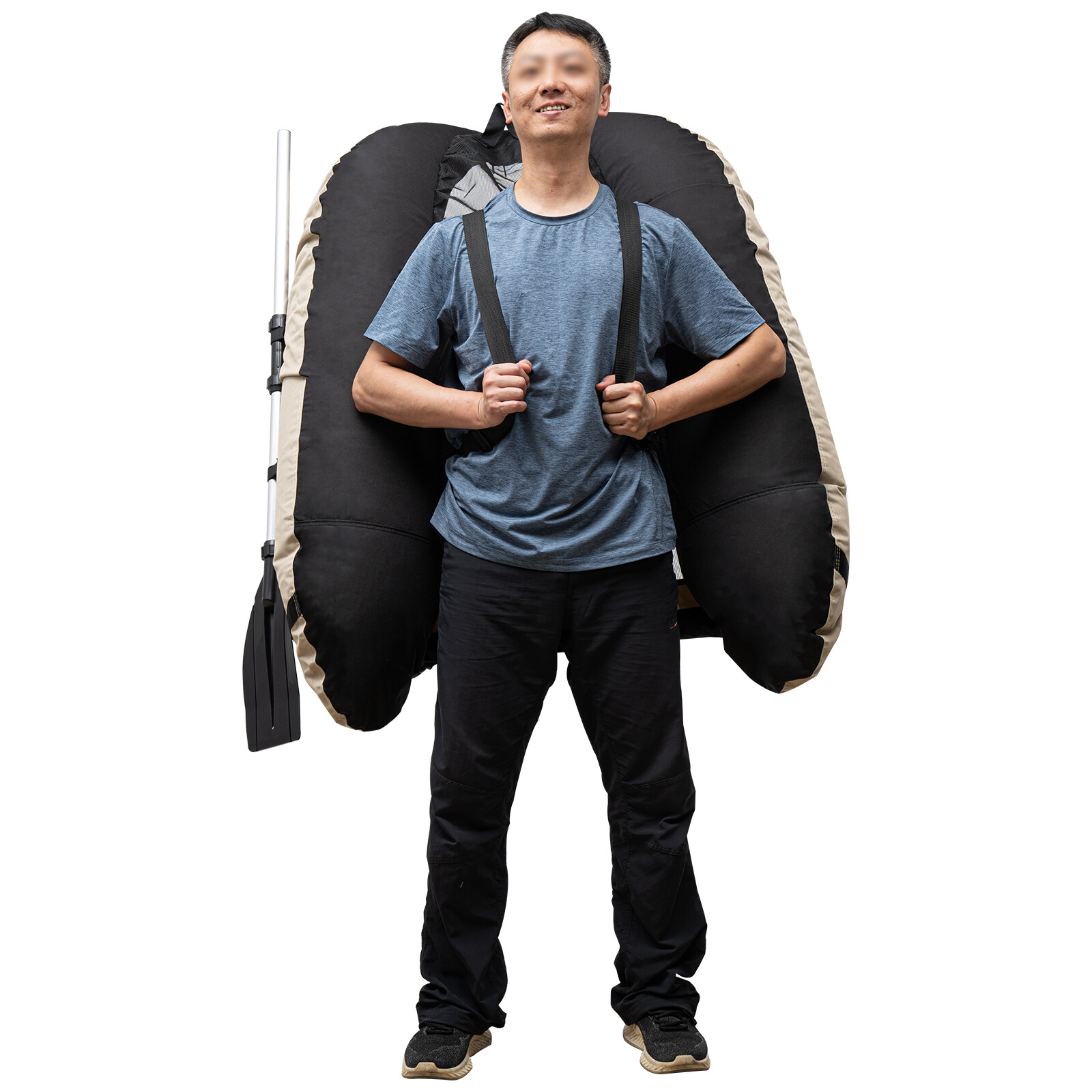 Portable Inflatable Boat Fishing Dinghy Boat Sport Backrest Adjustable 130kg