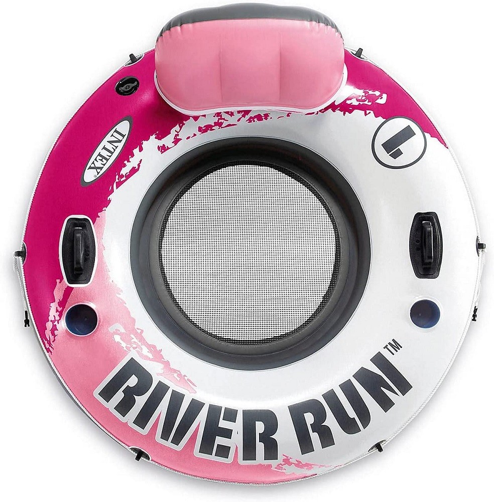 Intex Pink River Run I Sport Lounge Inflatable Water Float 53inch Diameter 2Pack