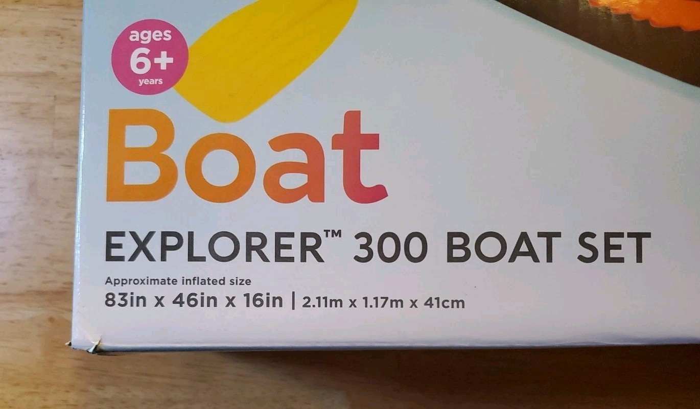 Intex Explorer 300 3 Person Inflatable Boat Set w/ 2 Oars & Air Pump MAX 410 lbs