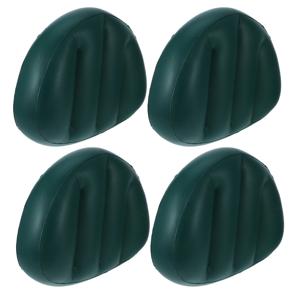 4Pcs Reusable Inflatable Boat Seat Cushions Dark Green PVC Lightweight for Kayak