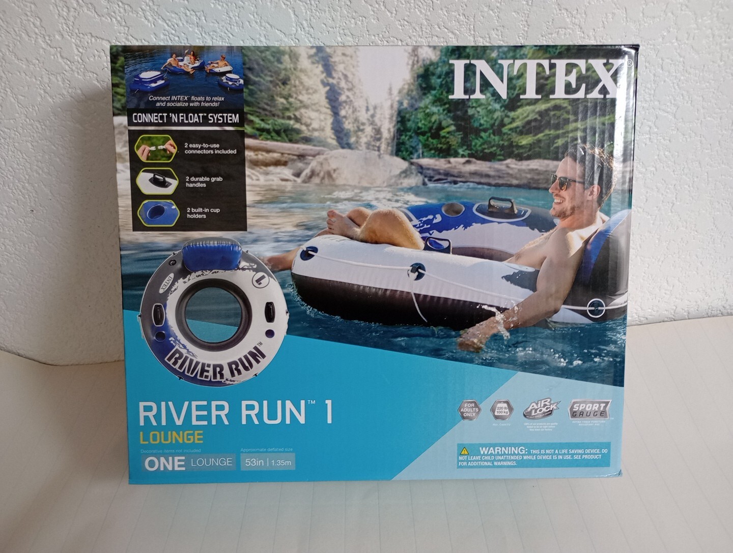 Intex River Run I Sport Lounge 53 inch Inflatable Water Float
