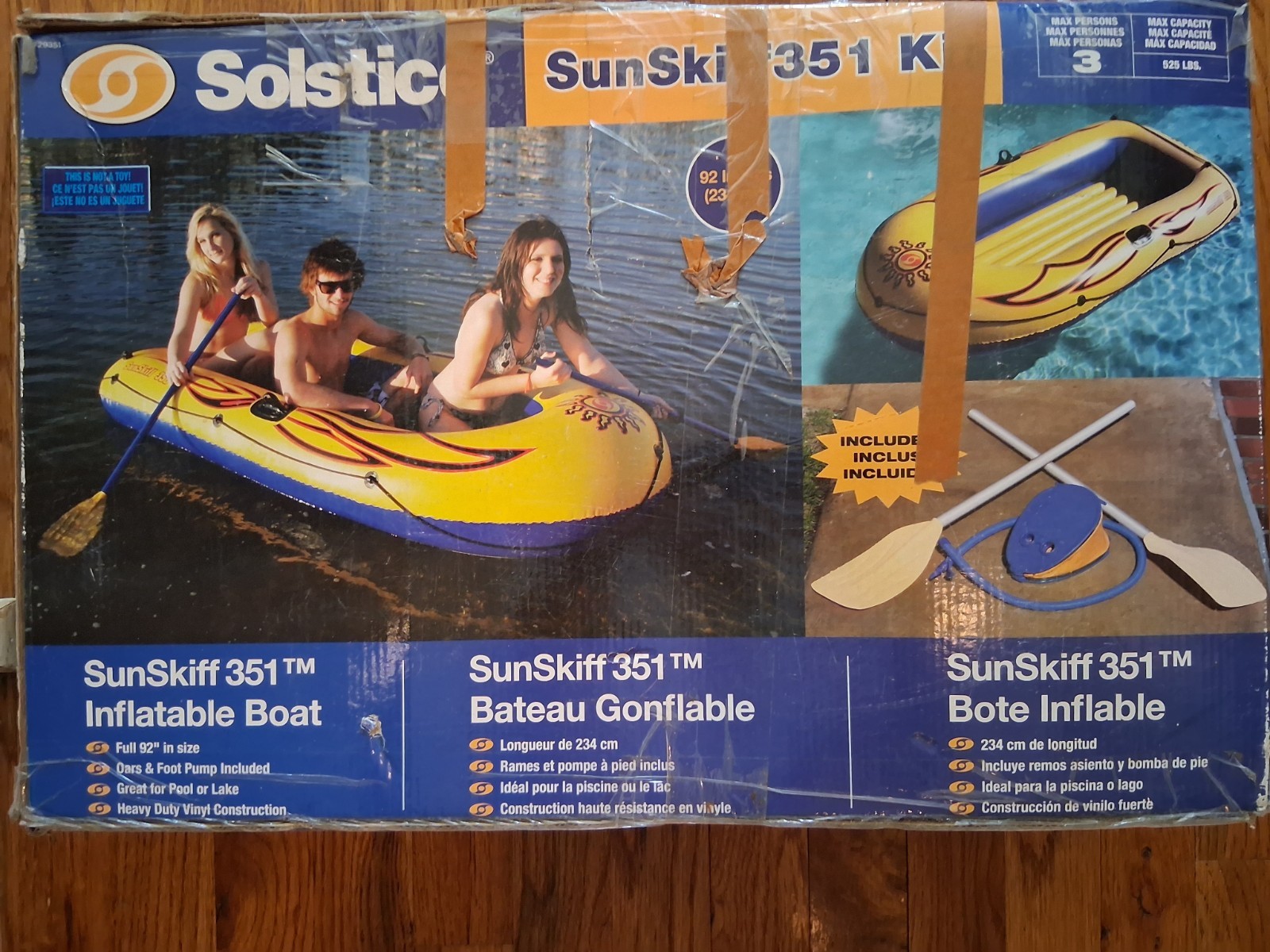 Solstice by Swimline SunSkiff 3-Person Boat Kit Open Box