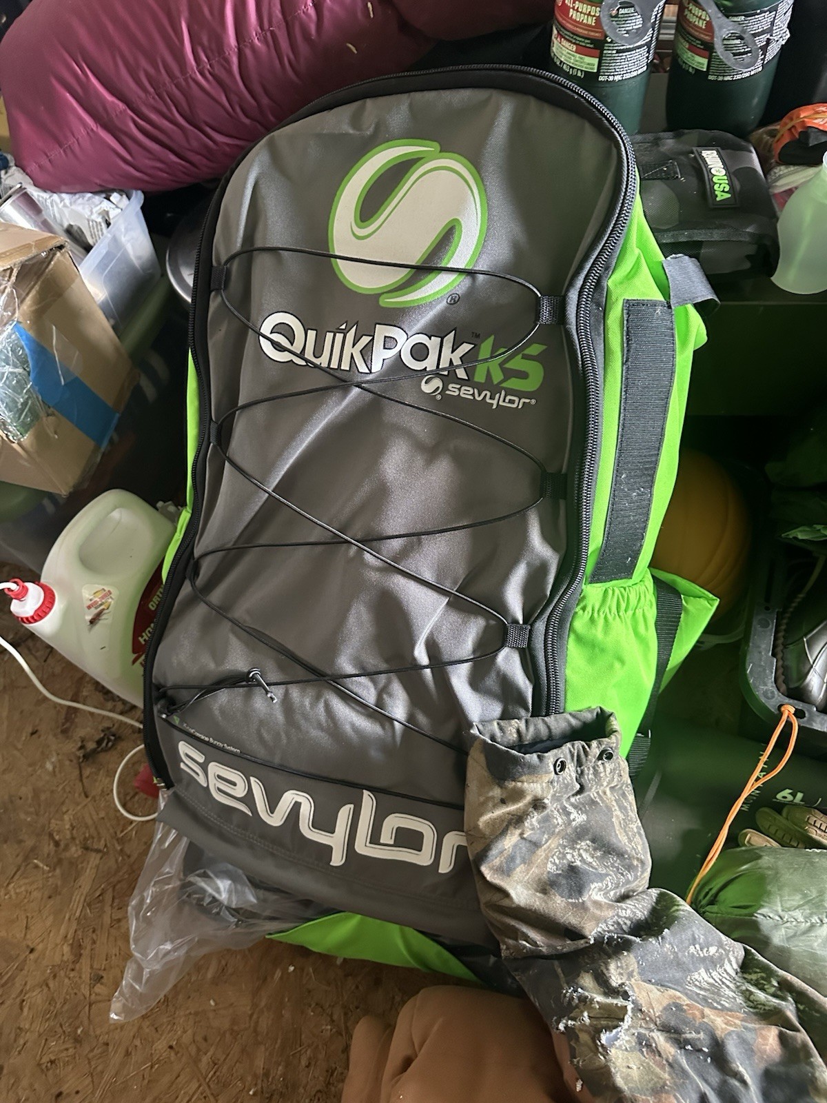 Sevylor QuikPak K5 Inflatable Kayak Backpack Carry Bag Gray/Green