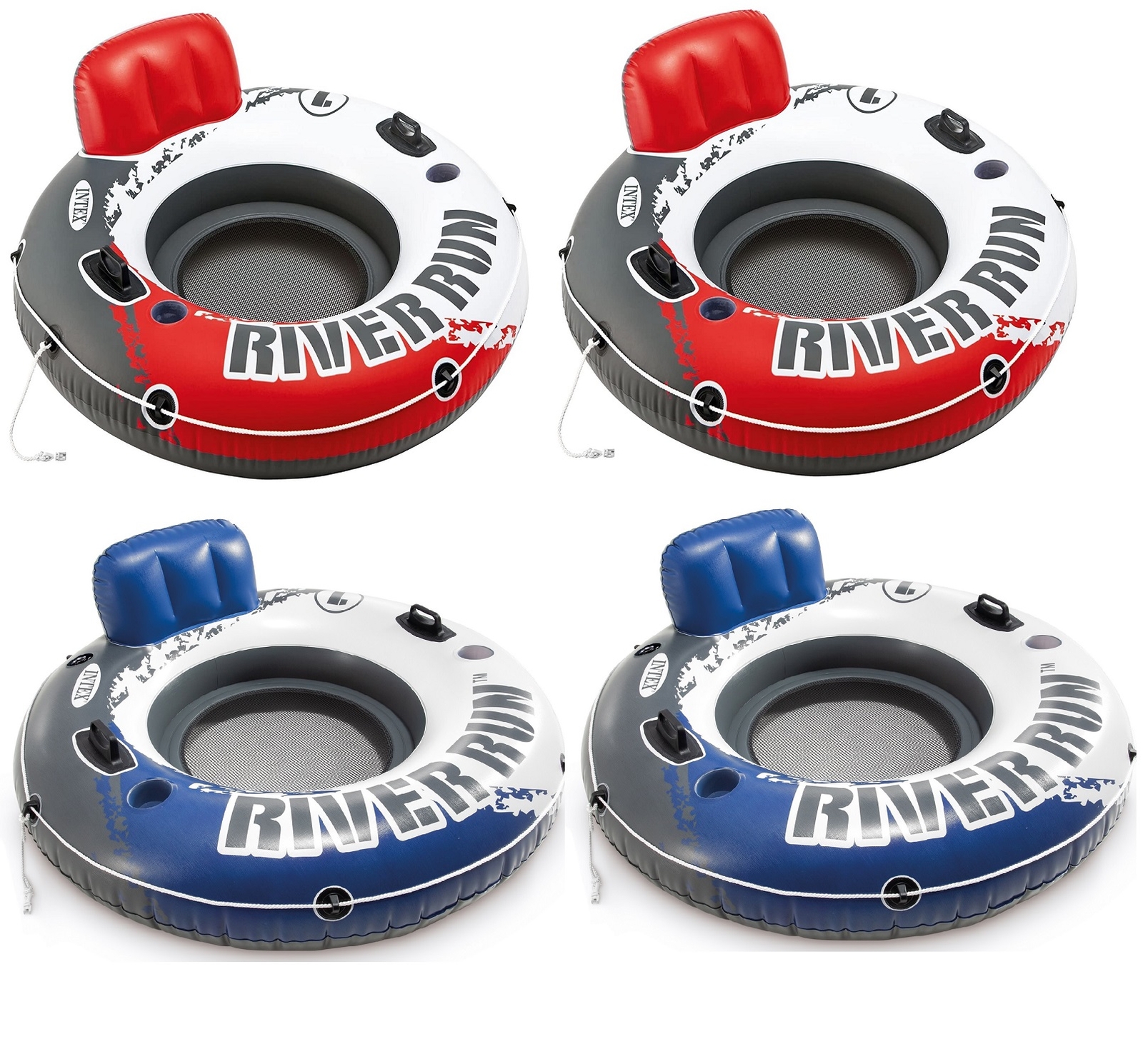 Intex River Run 4Pack 2 Fire Red River Run and 2 Blue River Run 53inch Lounge