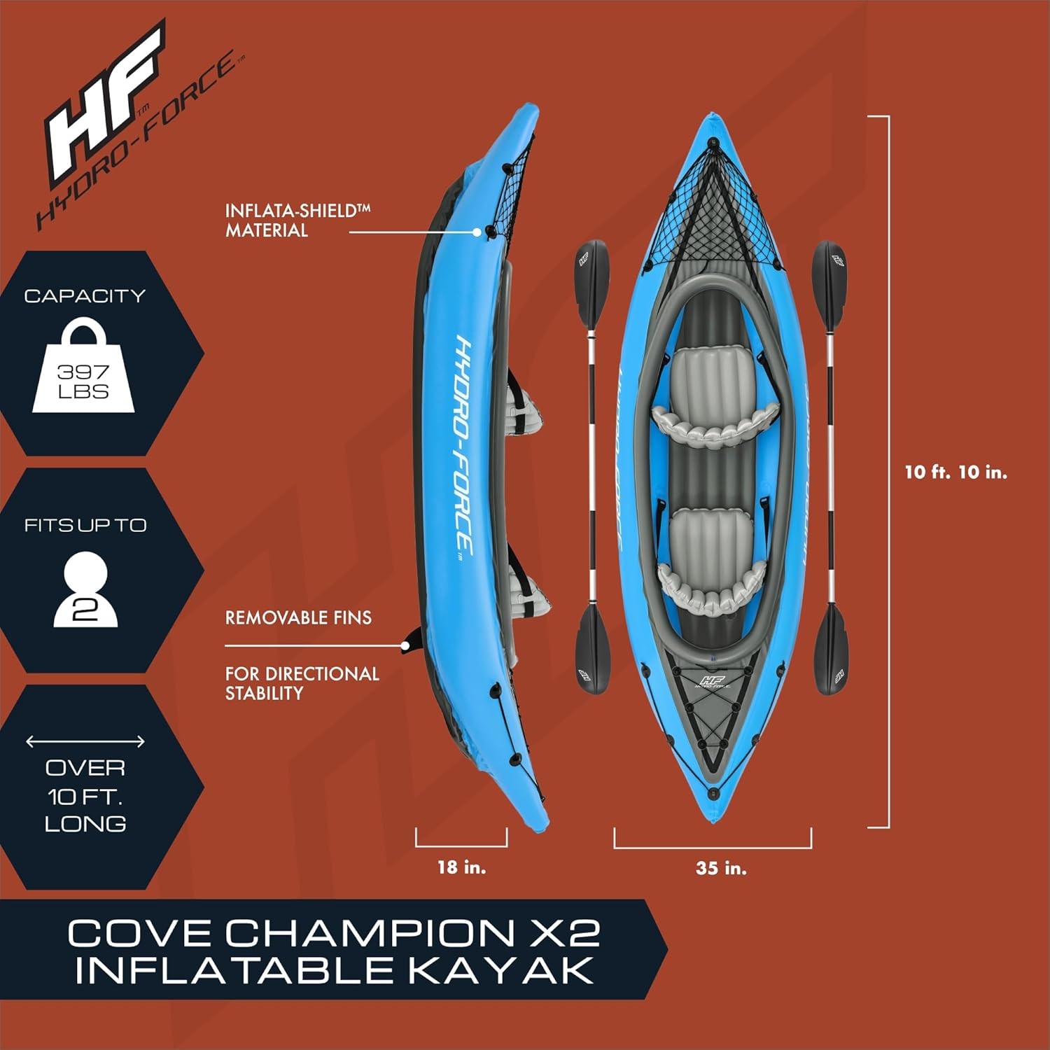 Inflatable Kayak Set Bestway Hydro Force Kayak Includes Paddle Hand Pump Seat