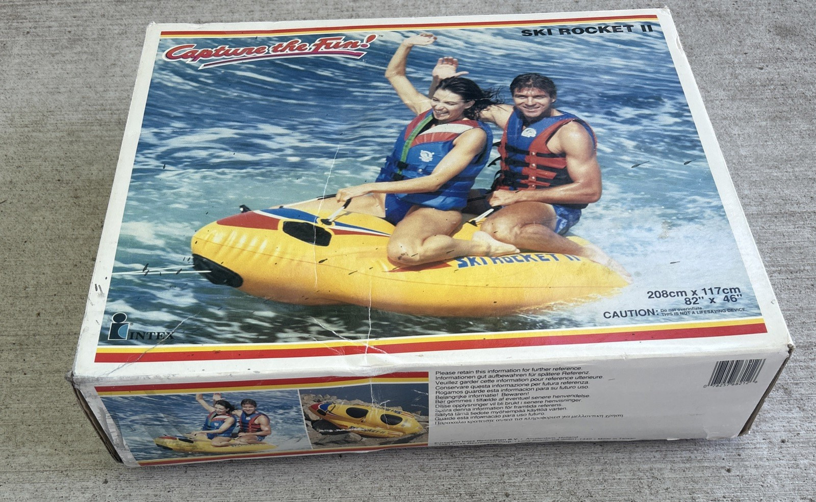 Vintage 1986 Intex Recreation SKI ROCKET One Person Ski Boat Inflatable 61”x39”
