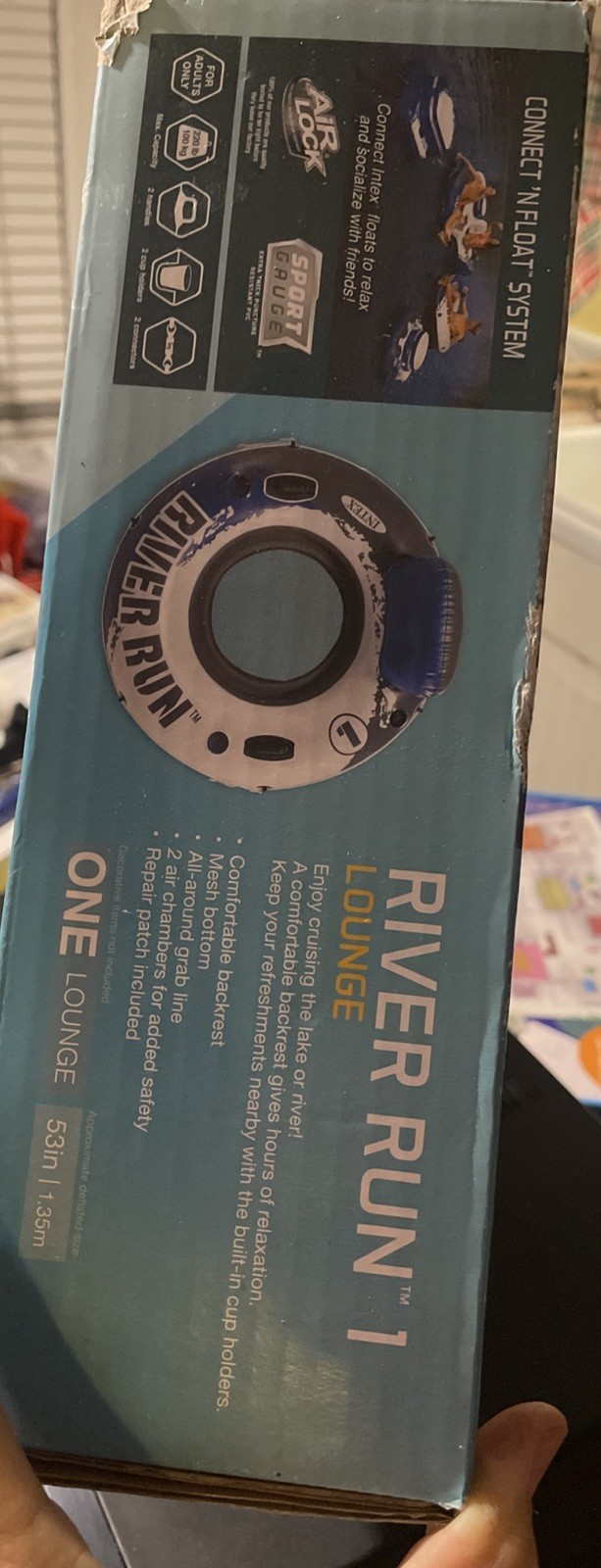 Intex River Run I Sport Lounge Inflatable Water Float 53 Diameter Brand New