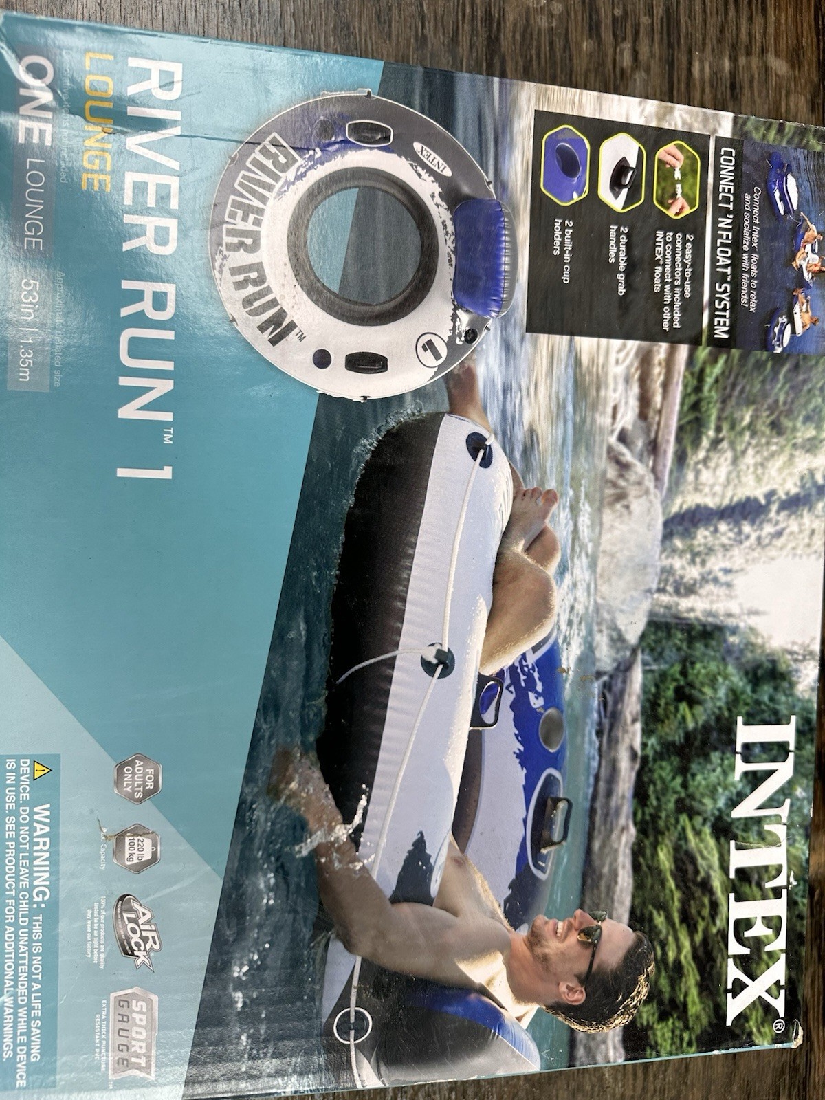 Intex River Run I Sport Lounge 53 inch Inflatable Water Float
