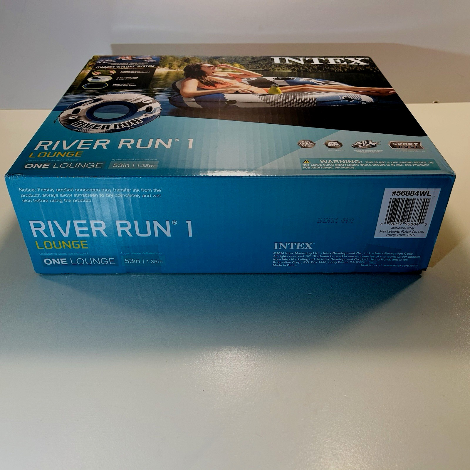 Intex River Run 1 Inflatable Water Float Lounge 53” Mesh Bottom Lake Pool NIB