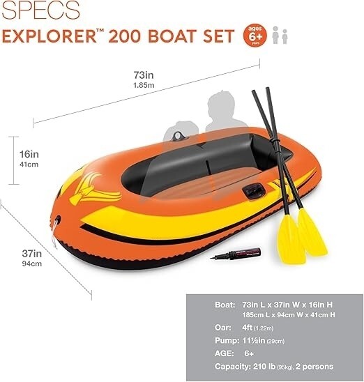 Bote Inflable Con Remos Balsa Bote De Pesca Resistente Durable Bomba De Aire NEW