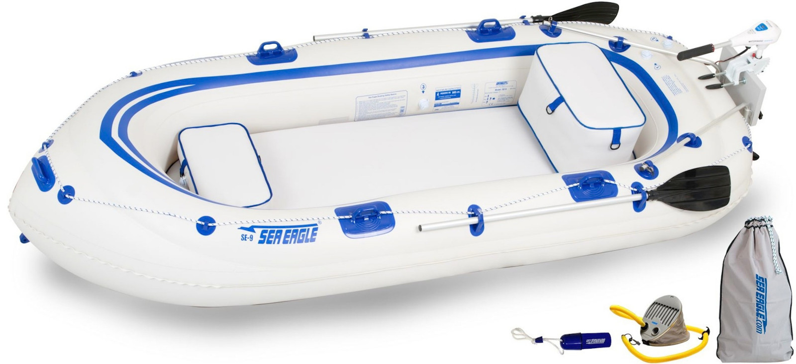 Sea Eagle Se9 Watersnake Motor Package Inflatable Runabout Boat Tender Dingy