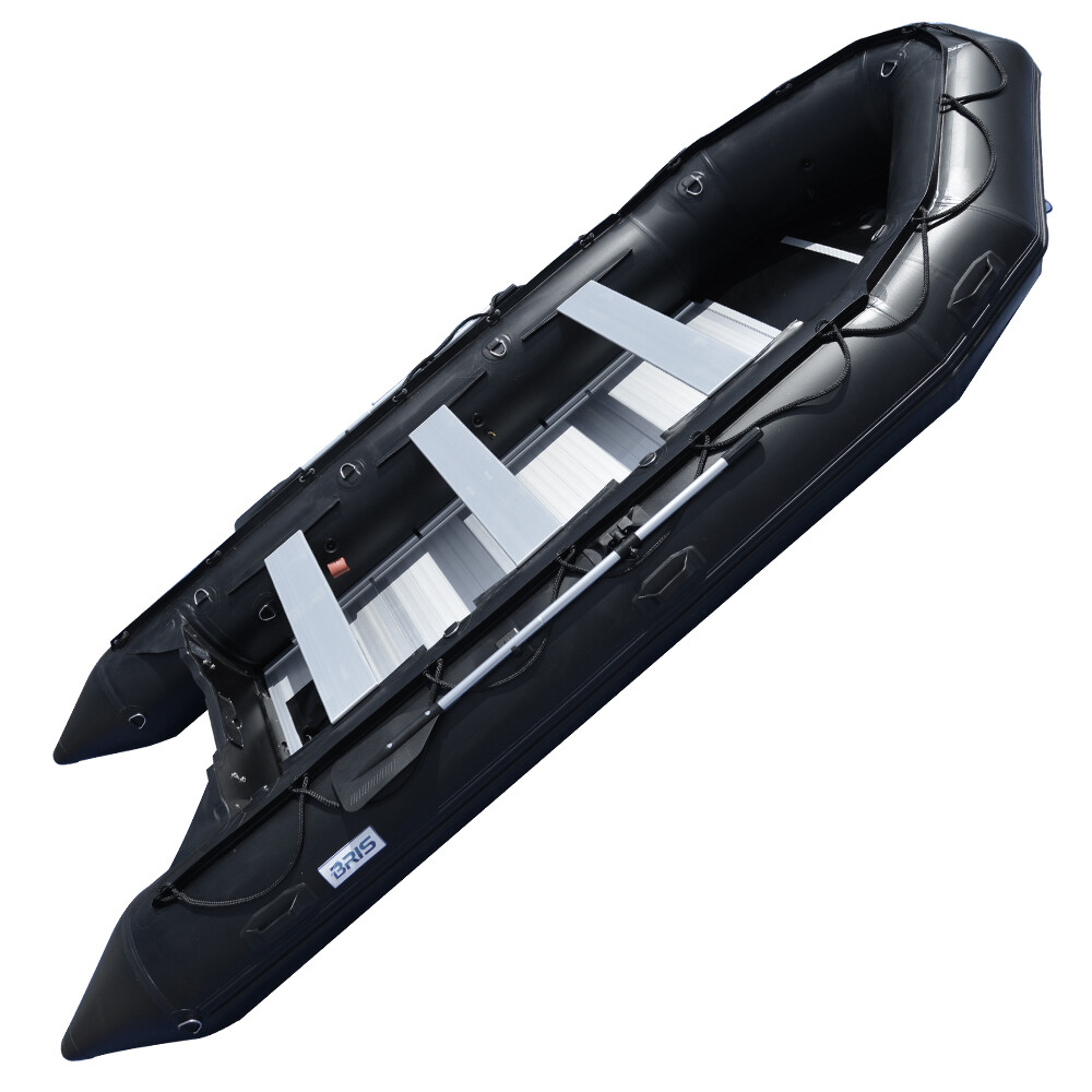 BRIS 15.4 ft Inflatable PVC Boat Inflatable Rescue Fishing Pontoon Boat Dinghy