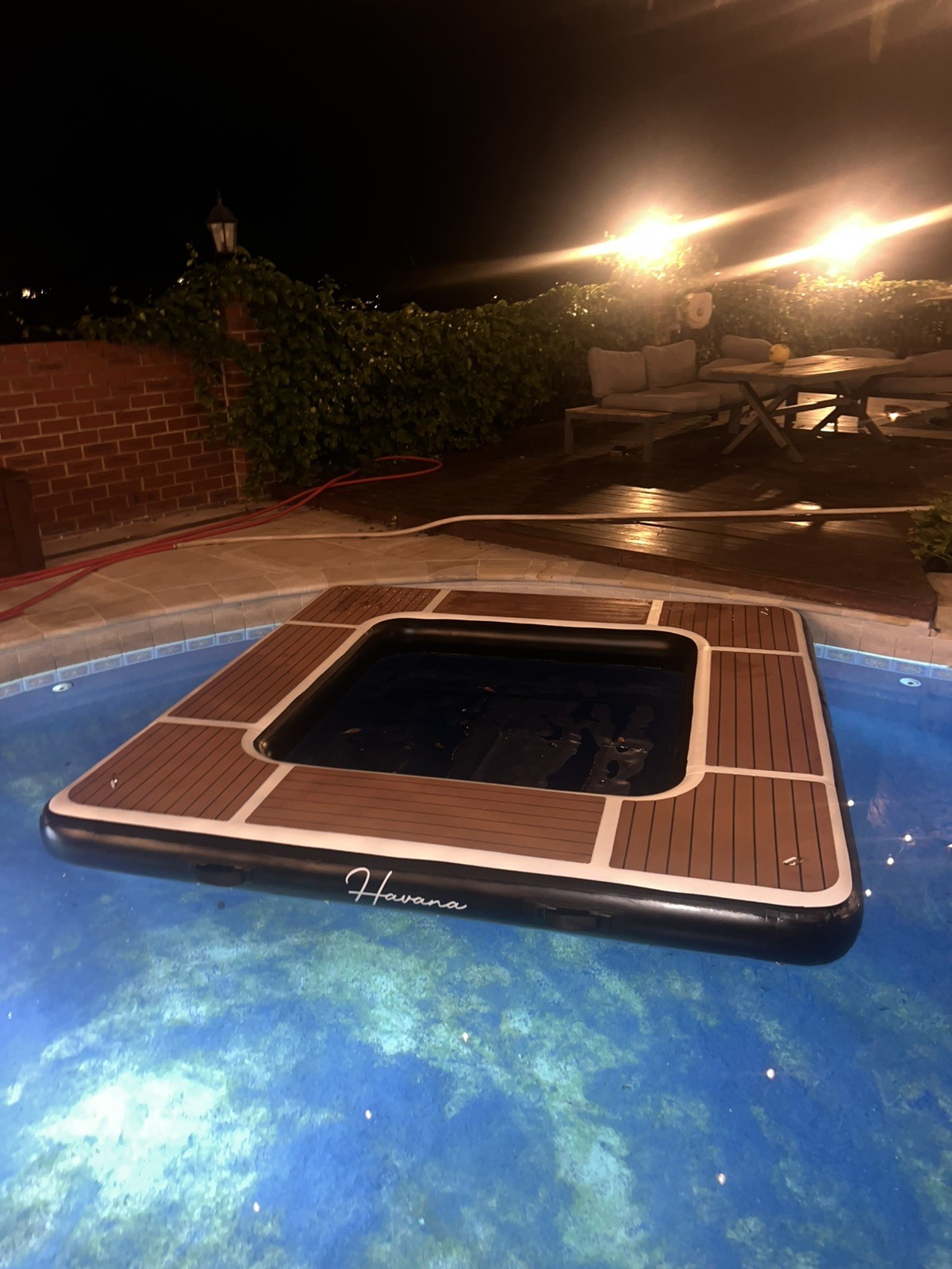 Ultimate Floating Platform | 2.5m x 2.5m | Teak Deck + Swim Net pontoon