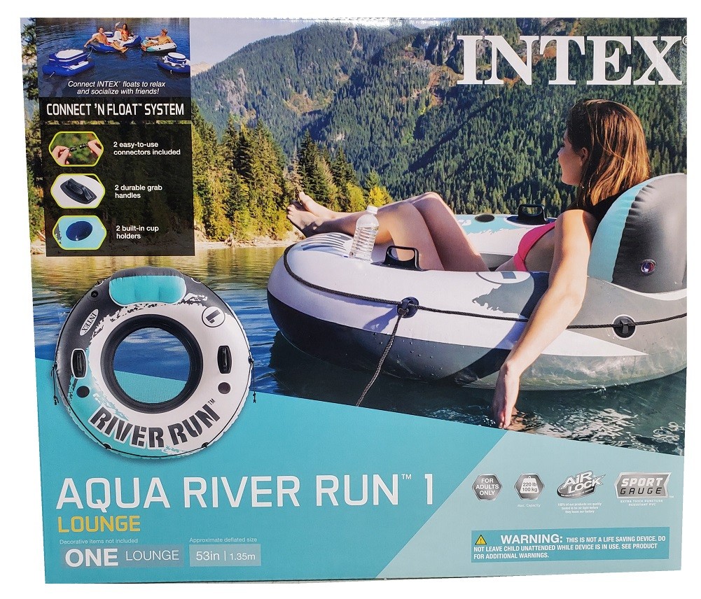 Intex Aqua River Run I Sport Lounge Inflatable Water Float 53inch Diameter