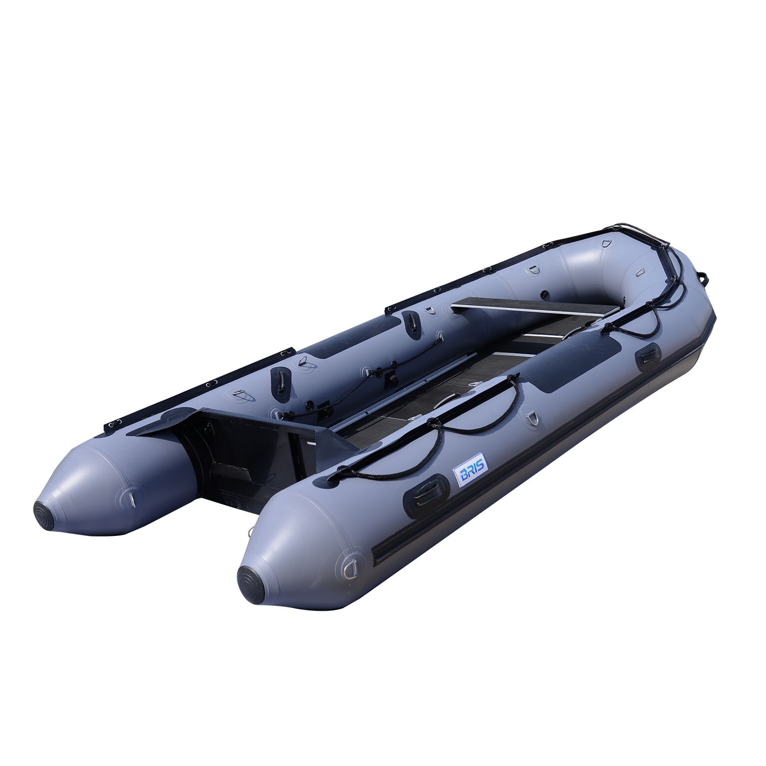 BRIS 14.5ft Inflatable Boat Inflatable Fishing Pontoon Boat ALUMINUM TRANSOM