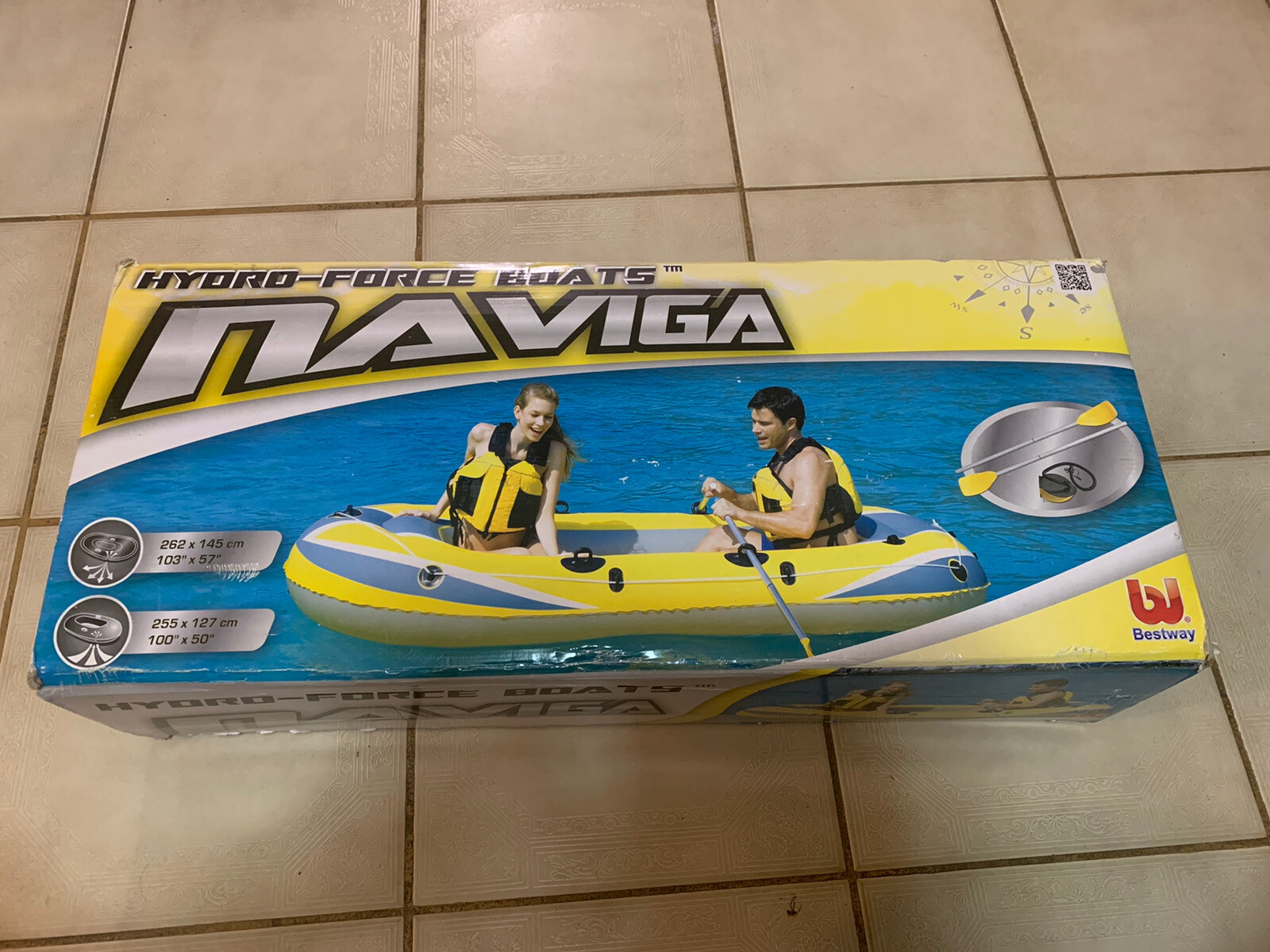 Bestway Hydro Force Boats Naviga Inflatable 2 Person Raft (New in Box)
