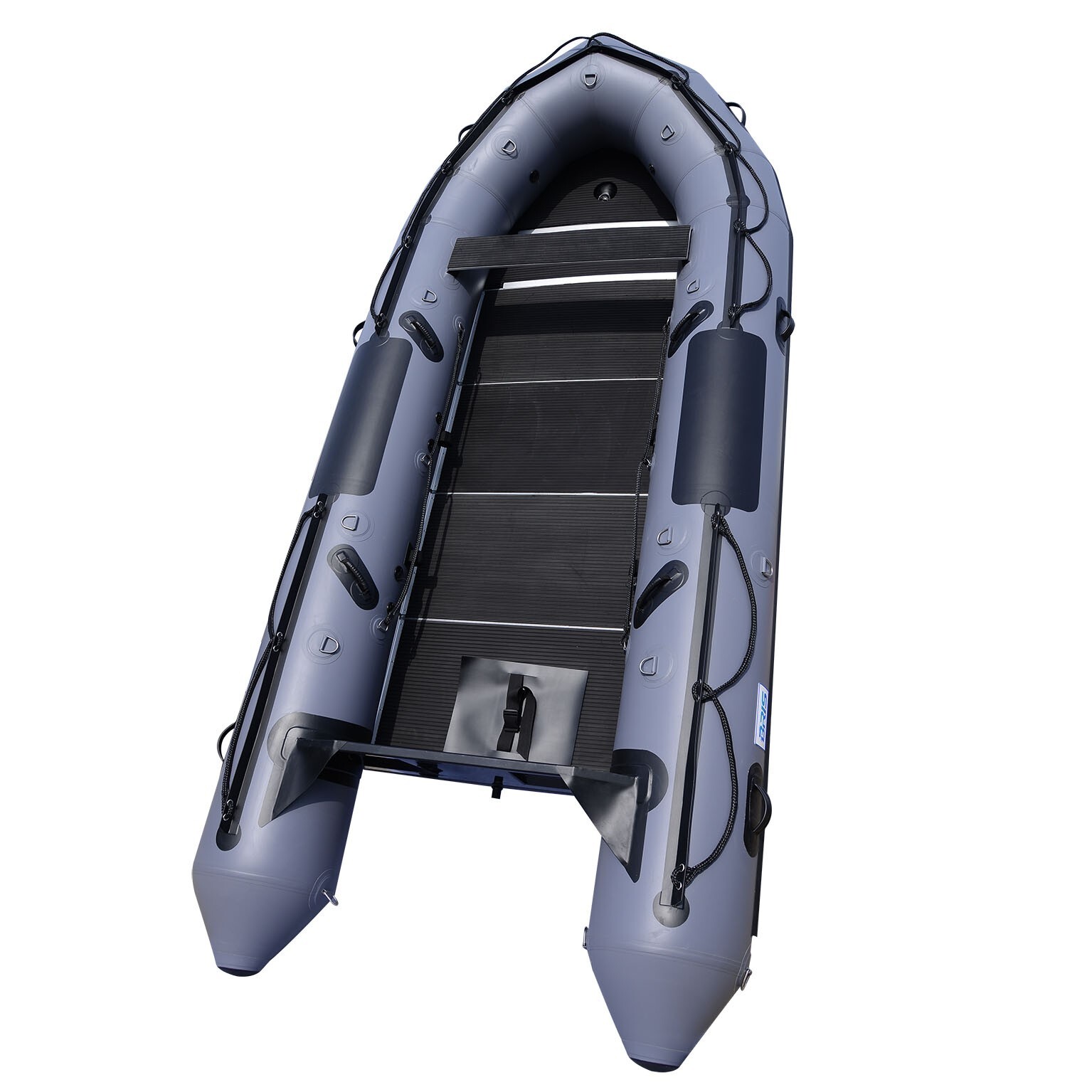 BRIS 14.5ft Inflatable Boat Inflatable Fishing Pontoon Boat ALUMINUM TRANSOM
