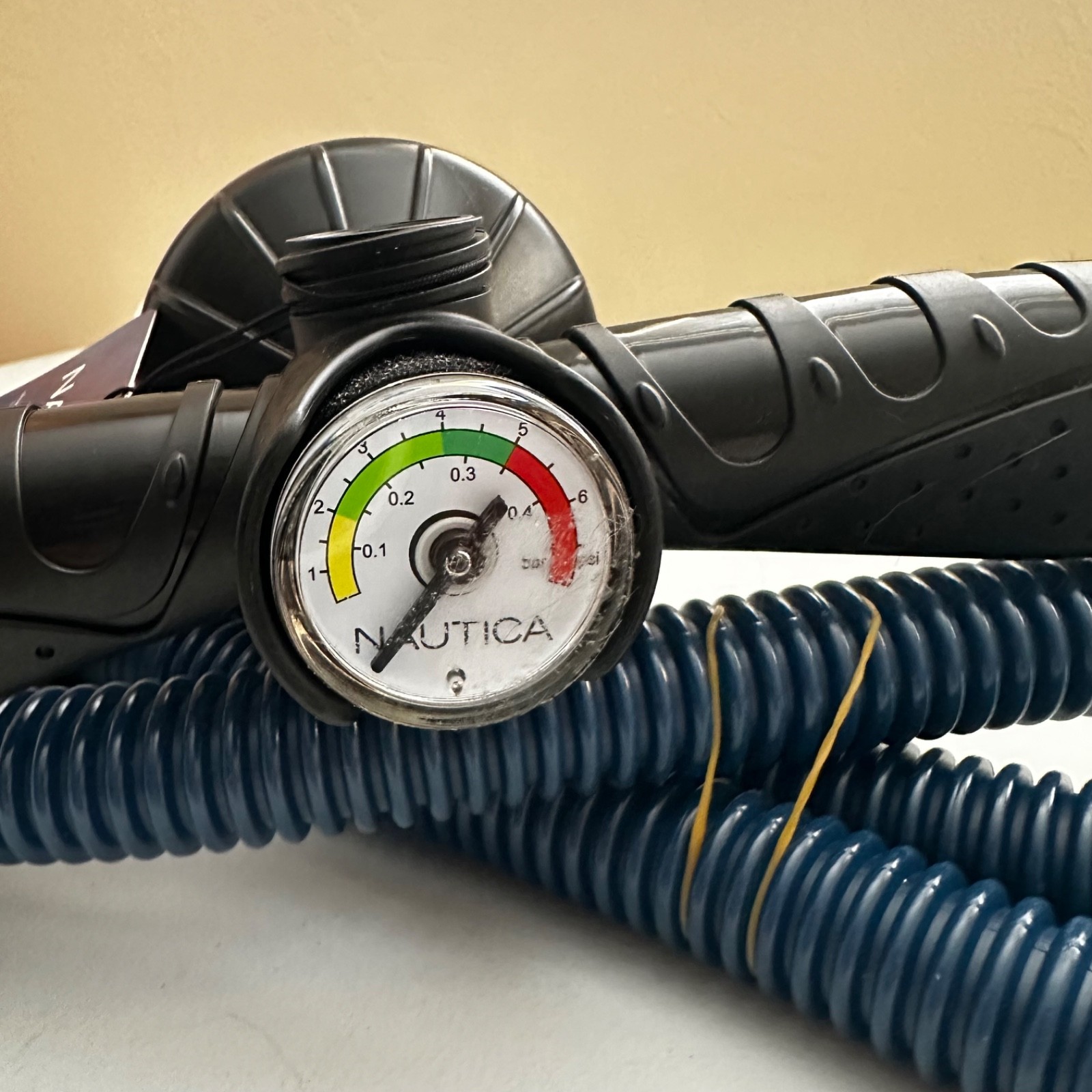 Nautica Dual-Action Hand Pump w/ Gauge | Kayak Raft Mat Inflator | 5 PSI Manual
