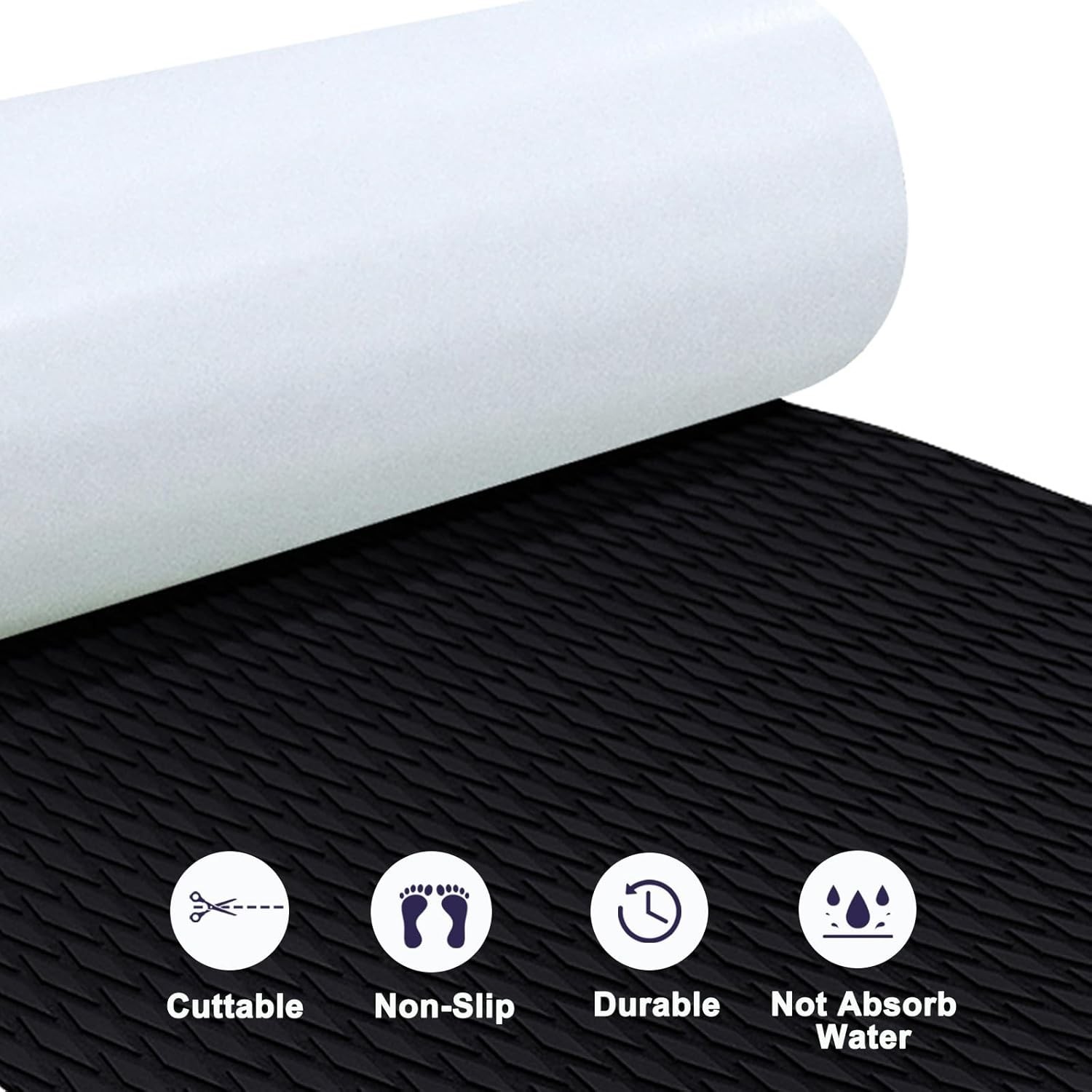 EVA Foam Boat Decking Sheet 47.2×11.8 in Black for DIY Marine Surfboard