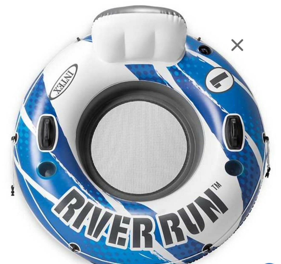 Intex River Run 1 Lounge Inflatable Floating Water Tube Blue/White🔥🔥 Box Dents