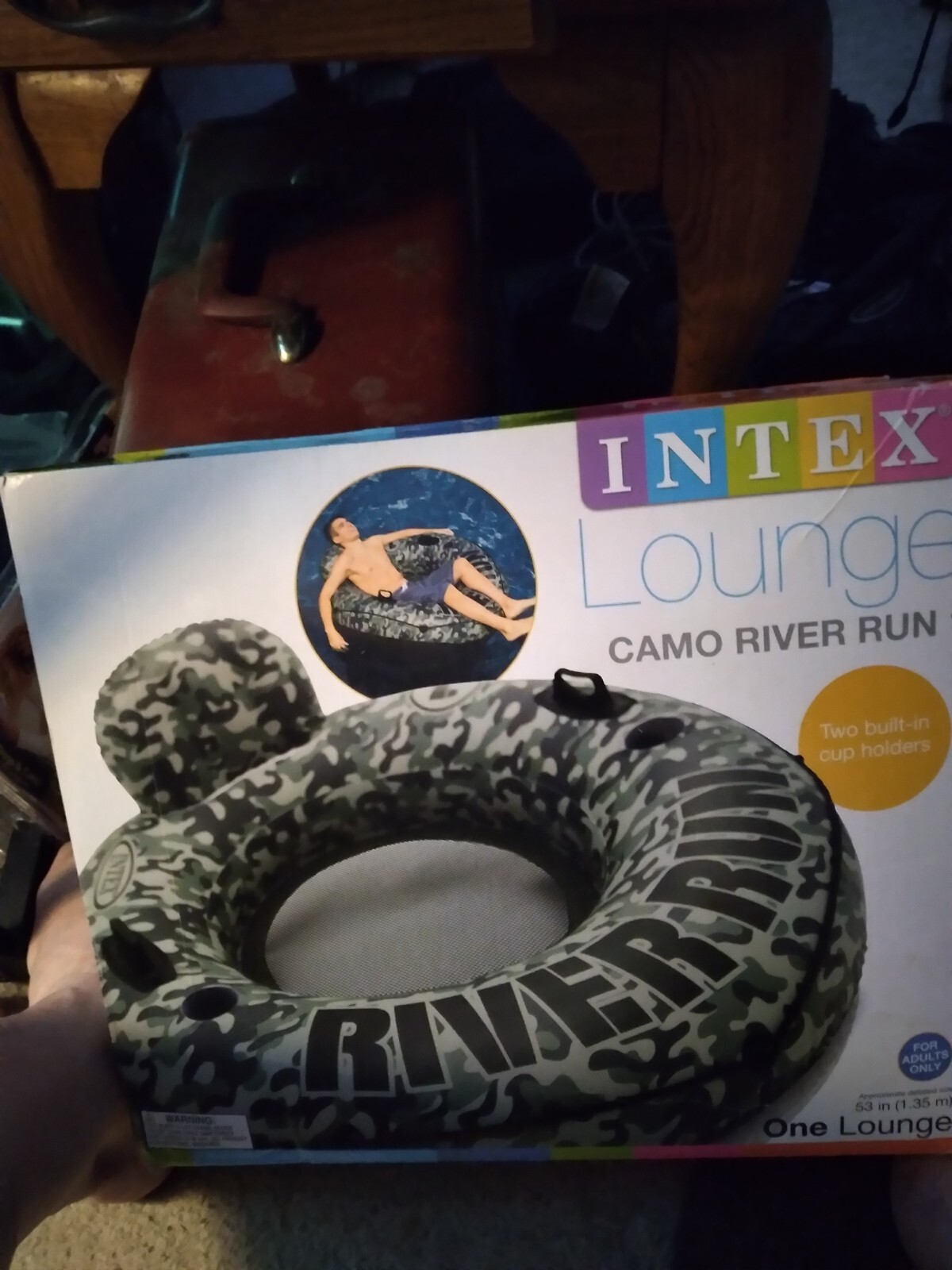 Intex River Run 1 Camo 53” Lounger🌟TWO separate floating chambers, mesh seat