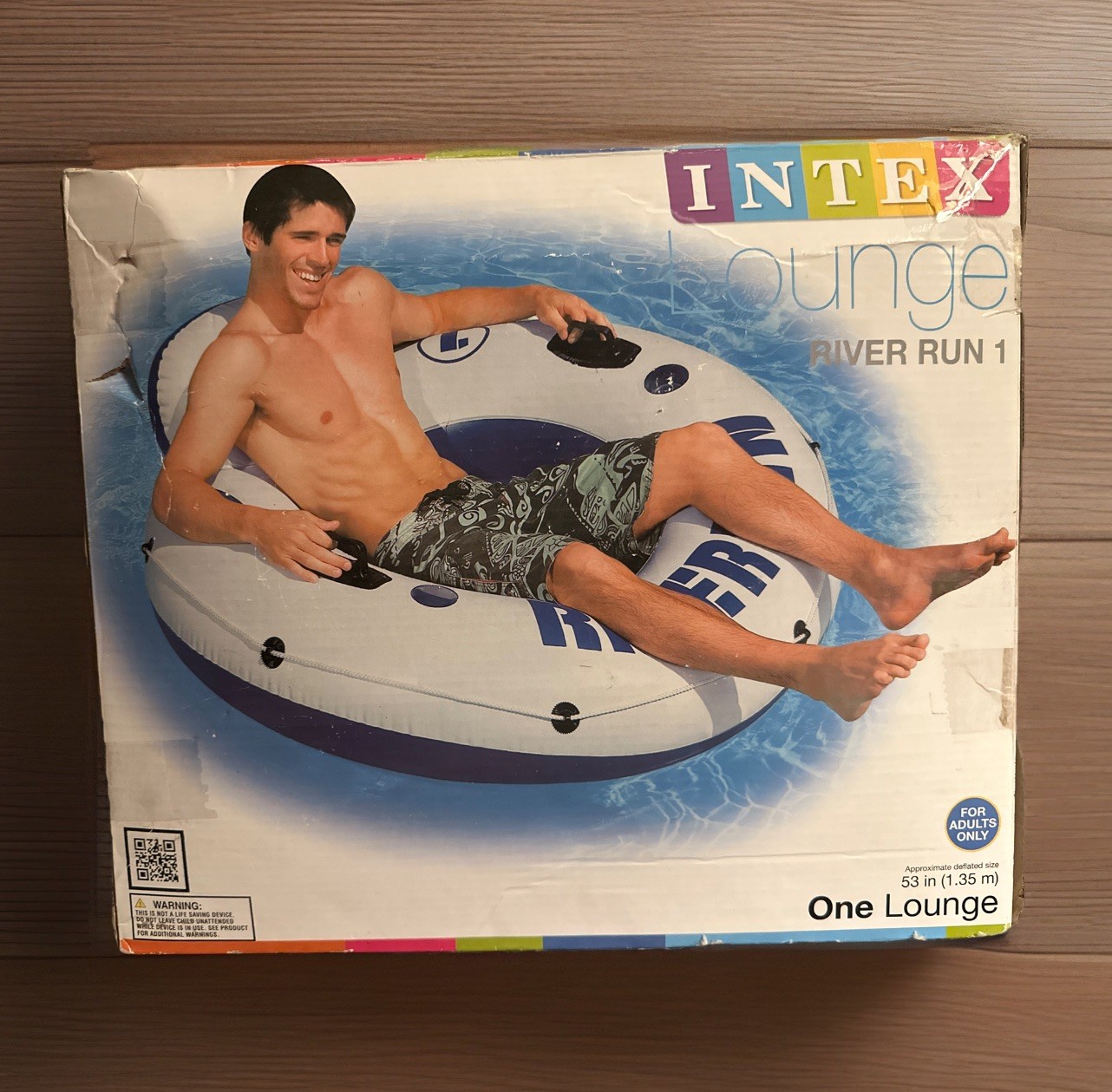 Intex River Run 1 Person Inflatable Tube Raft Float for Lake, Pool, and River