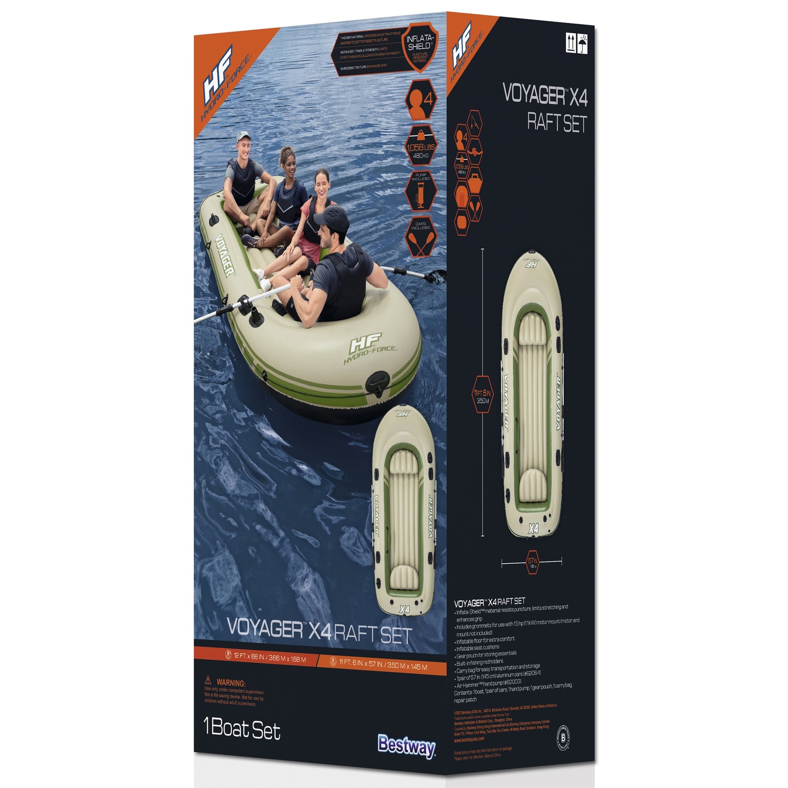 Bestway: Hydro-Force Treck X4 Inflatable Raft Set, PVC, 4pcs, Adults