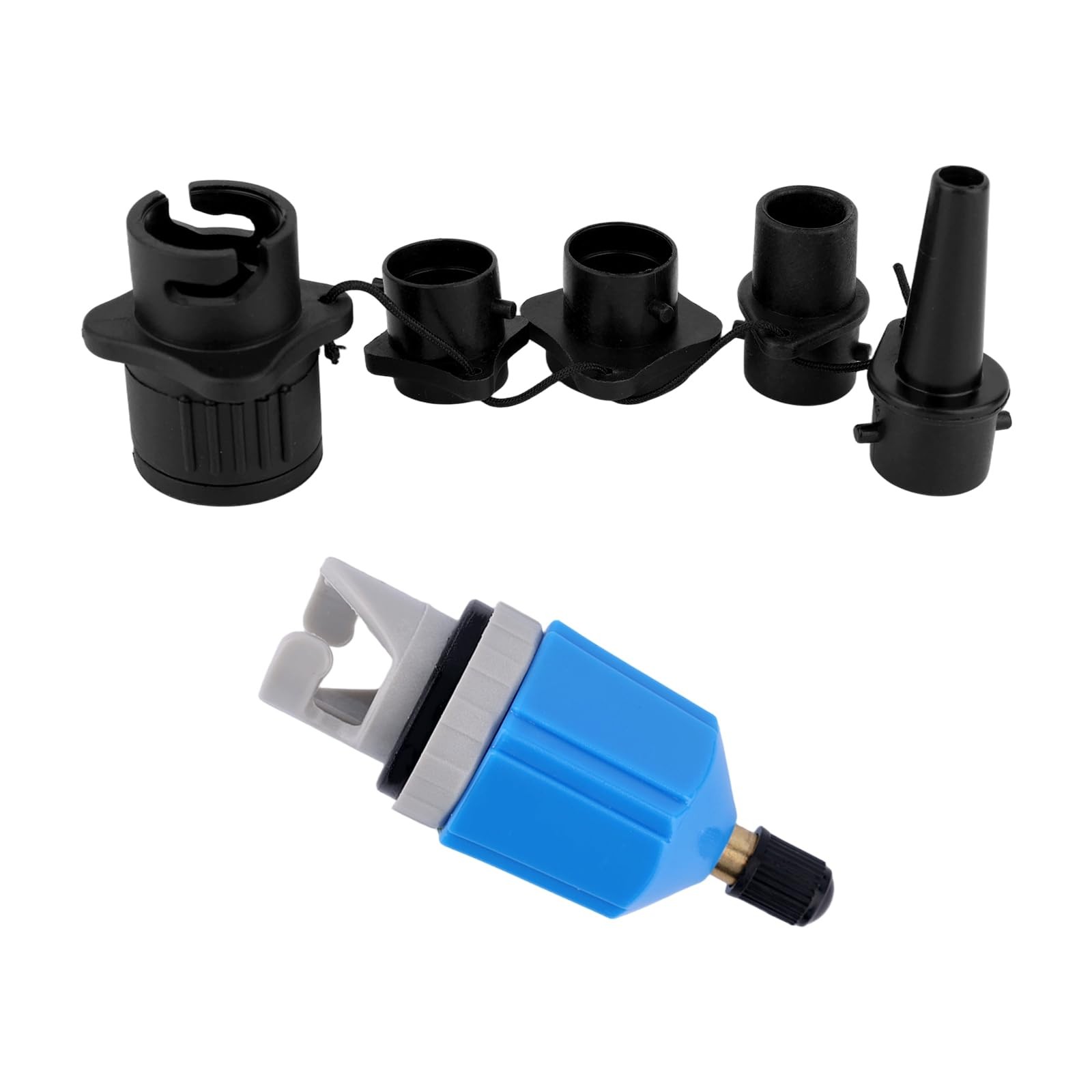 Fukaisu Inflatable Boat SUP Pump Adapter, Quick Inflate black, blue, gray