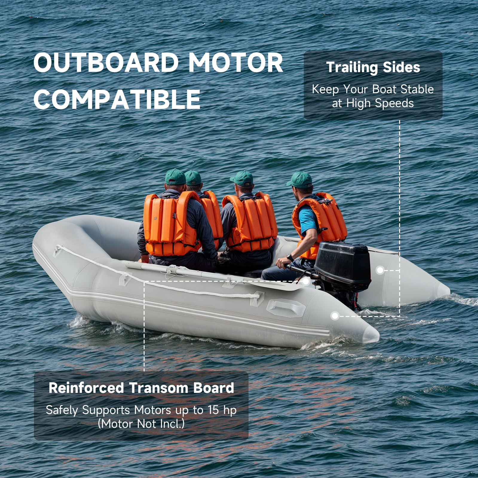 7.5/10ft Inflatable Boat w/pump Raft Fishing Dinghy Tender Pontoon Heavy Duty