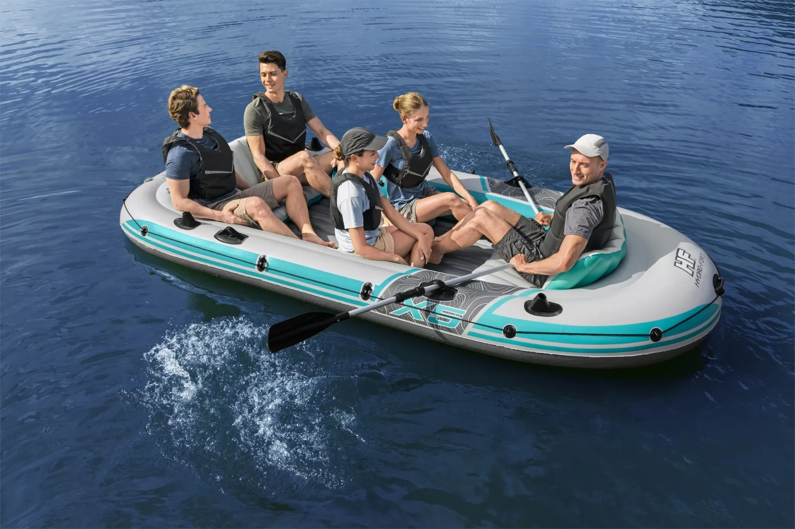 Hydro Force Adventure Elite X5 5 Seater Inflatable Raft, 11ft 11in, Oars & Pump
