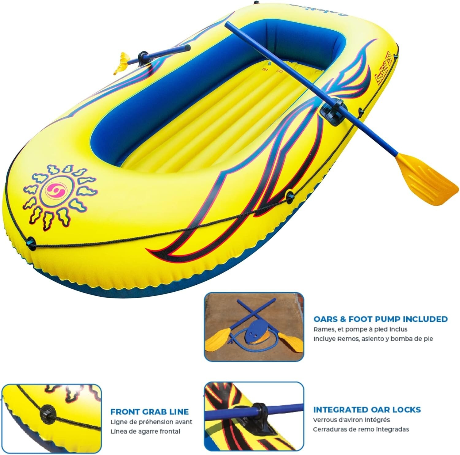 SunSkiff Inflatable 3-Person Boat Kit – Safe, Durable, Fun for All Adventures