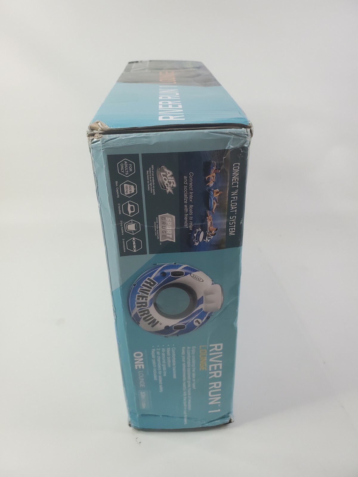 Intex River Run 1 Lounge Inflatable Floating Water Tube Blue/White🔥🔥 Box Dents