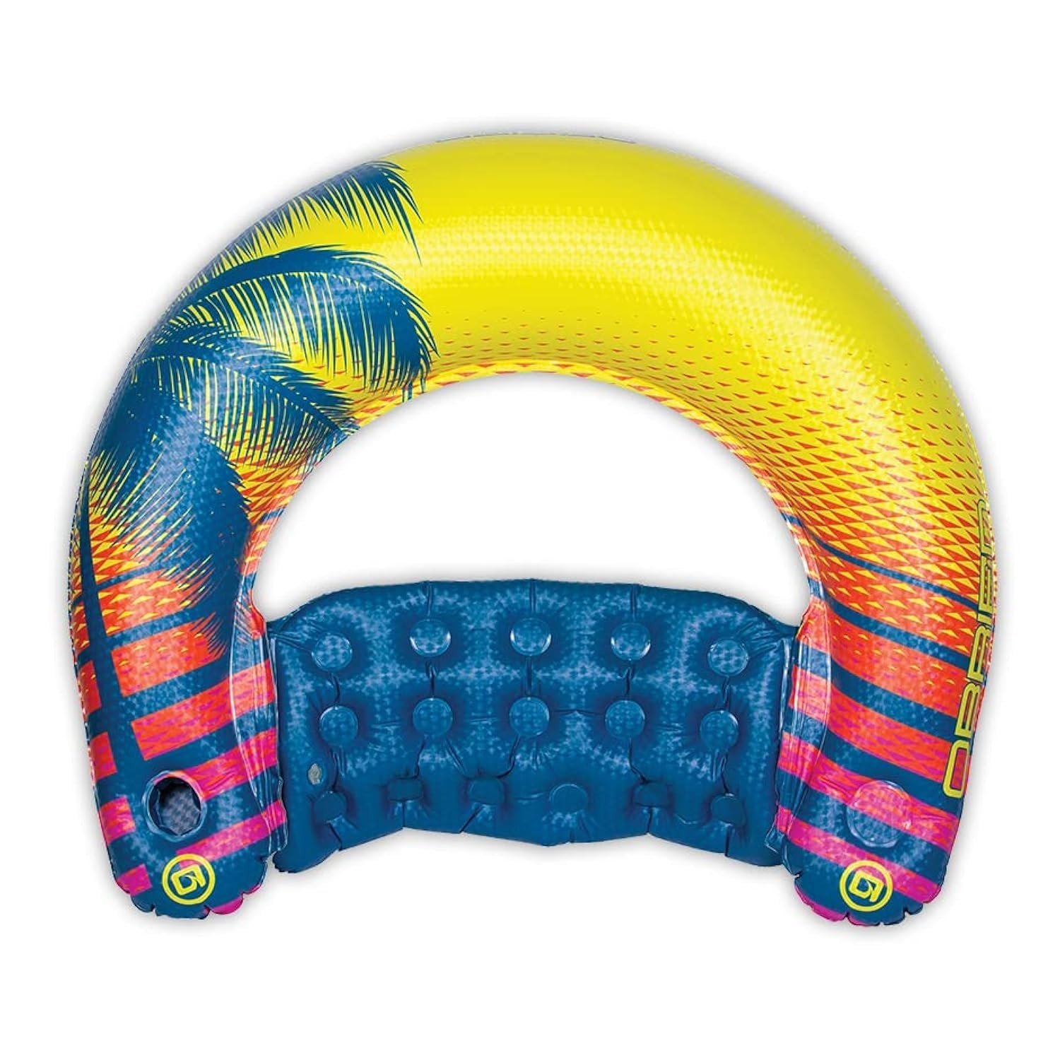 O’Brien Sit N Sip Single Person Pool Float Blue/Yellow Large