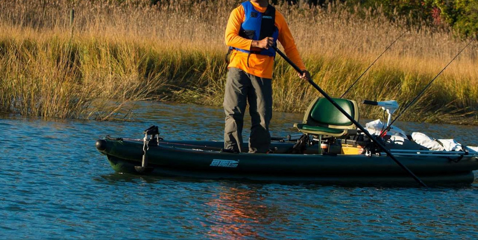 Sea Eagle FSK16 Solo Start-Up Pkg Inflatable Fish Skiff Inflatable Portable Boat