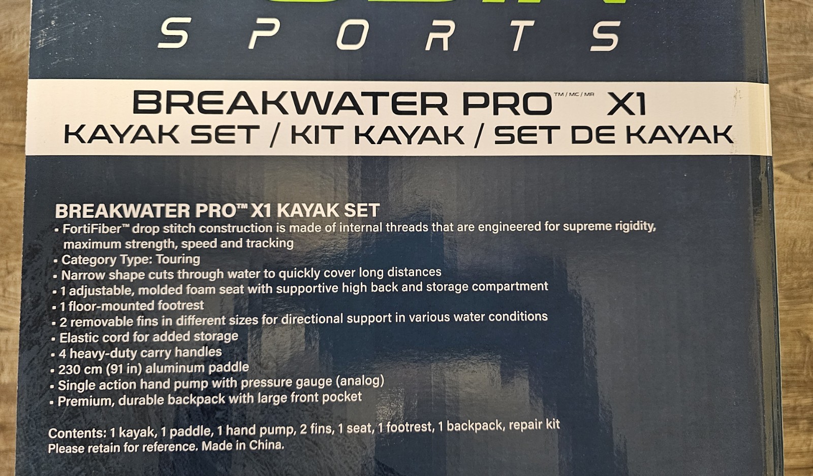Tobin Sports Breakwater Pro X1 12 ft. Inflatable Kayak With Paddle & Pump – NIB