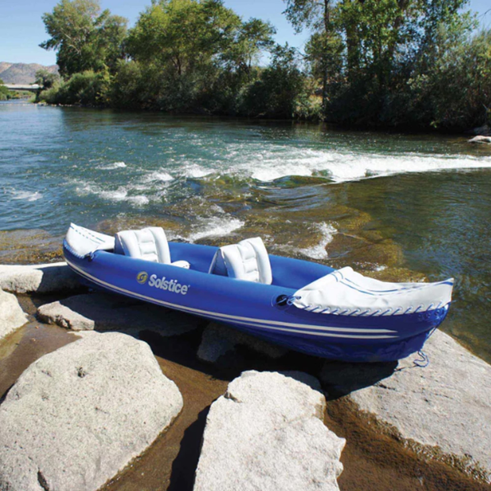 SOLSTICE Rogue 1 to 2 Person Inflatable Fishing Kayak Boat for Adults & Kids 10′