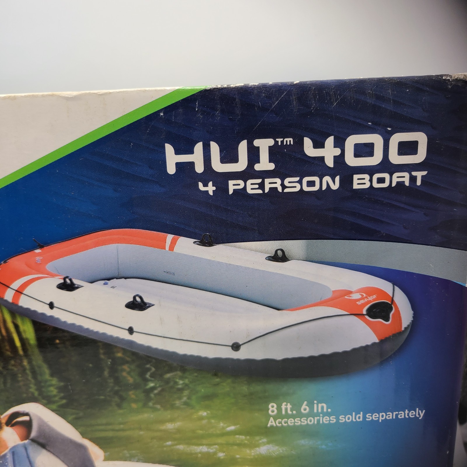 Sevylor HUI 400 4-Person 8’ 6” Red White Inflatable Boat New