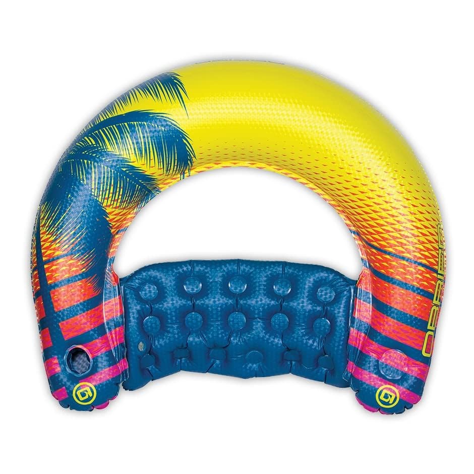 O’Brien Sit N Sip Single Person Pool Float Blue/Yellow Large