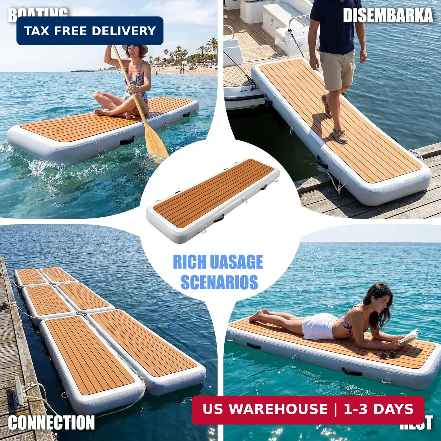 Inflatable Gangway for Boats and Yachts, 6.56 ft Gangway for Boat Dock, Portable