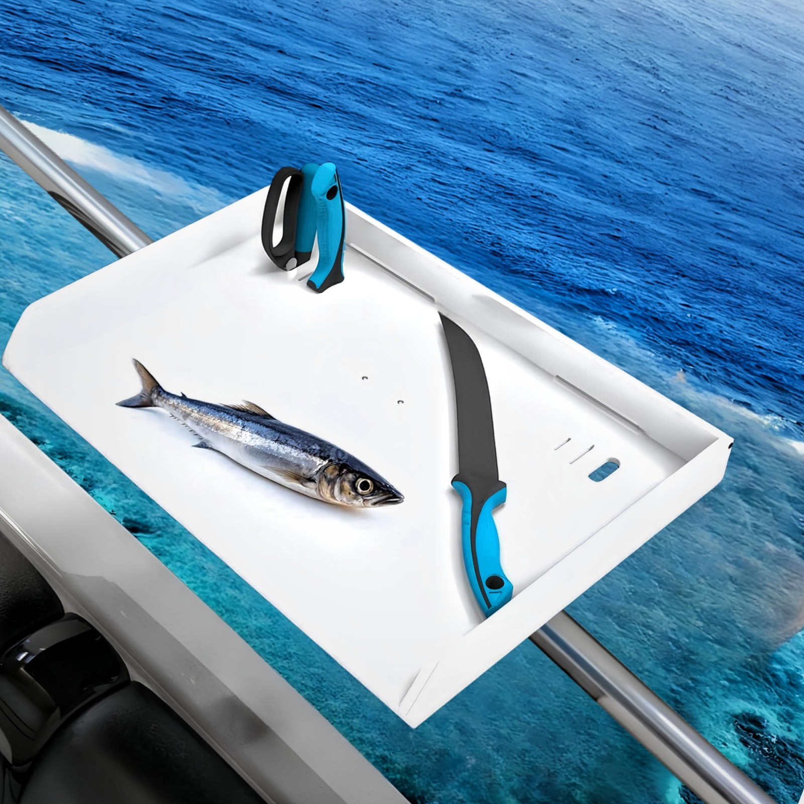 Fistihon Pontoon Boat Fillet Table Boat Cutting Board Bait Table Perfect Fish