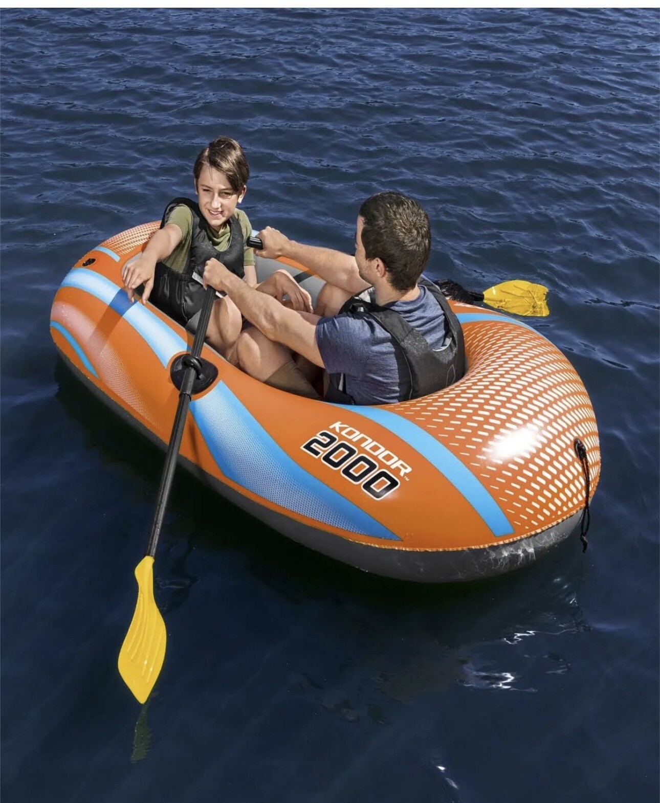 NEW Bestway 61142E Kondor 2000 Raft Set Inflatable Boat Orange
