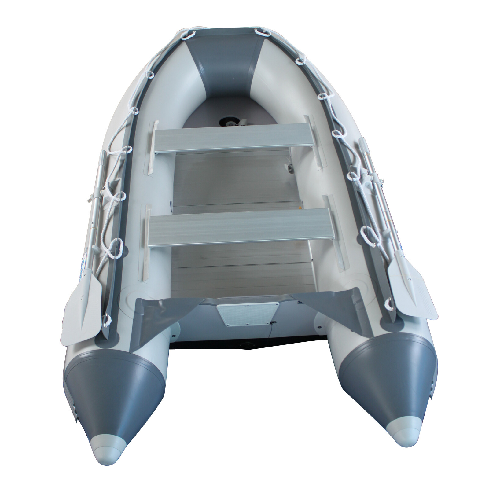 BRIS 9.8 ft Inflatable Boat Dinghy Pontoon Boat Tender Fishing Raft Gray