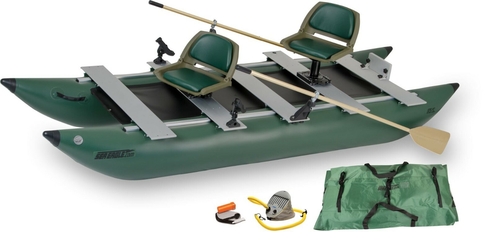 Sea Eagle 375FC Deluxe Package Inflatable Pontoon Boat Catamaran