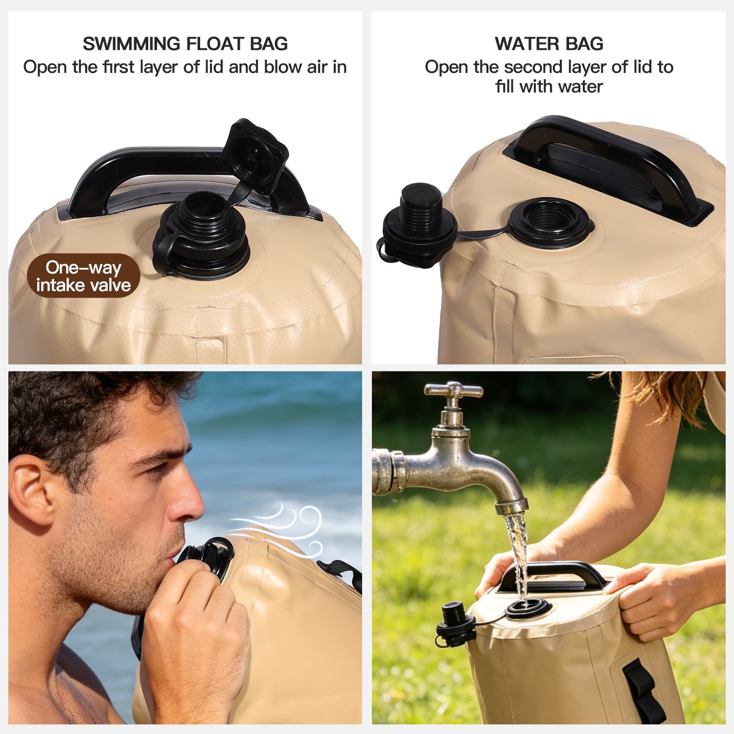 Swimming Buoy for Open Water PVC Durable Float Waterproof Bag Water Storage Sack